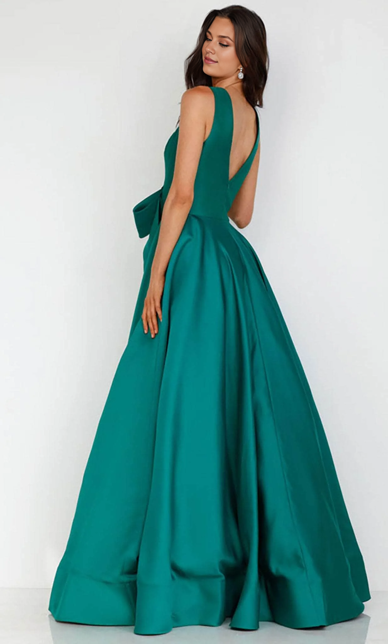 Prom Dresses Shops Sleeveless V-Neck Dress Evening Gown Formal Dress Floor Length Prom Clothing Formal Women's Dresses